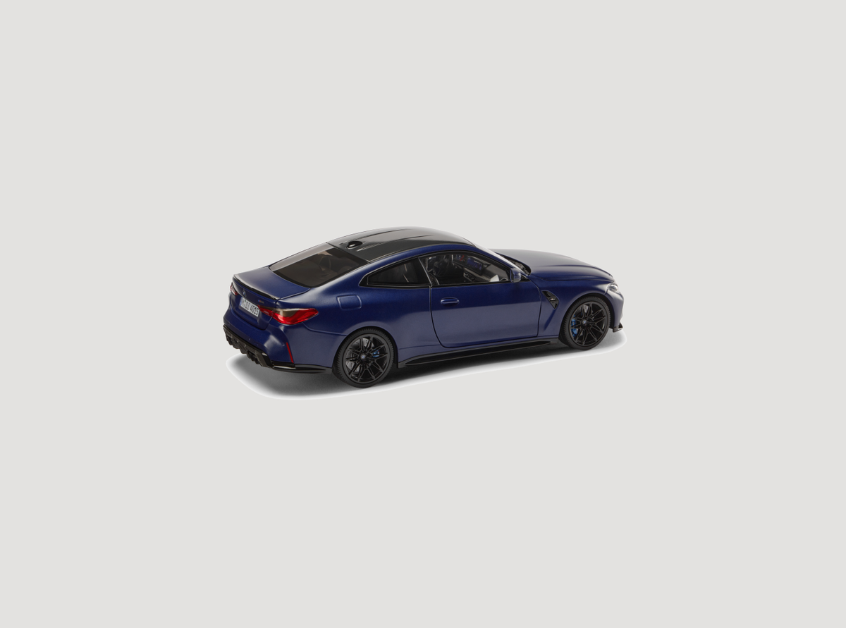 BMW M4 coupe (G82) Miniatuur 1:18 (blauw)