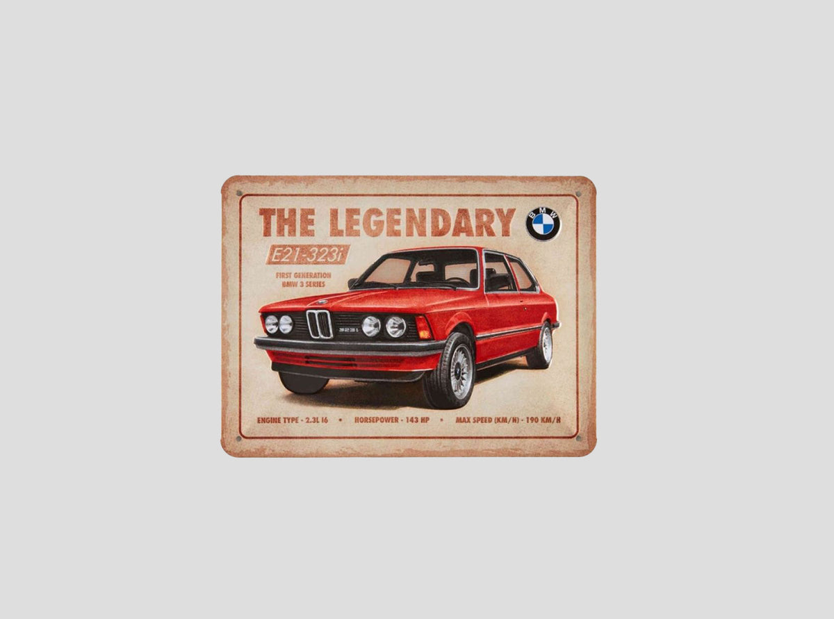 BMW Metal Plate 'THE LEGENDARY E21'