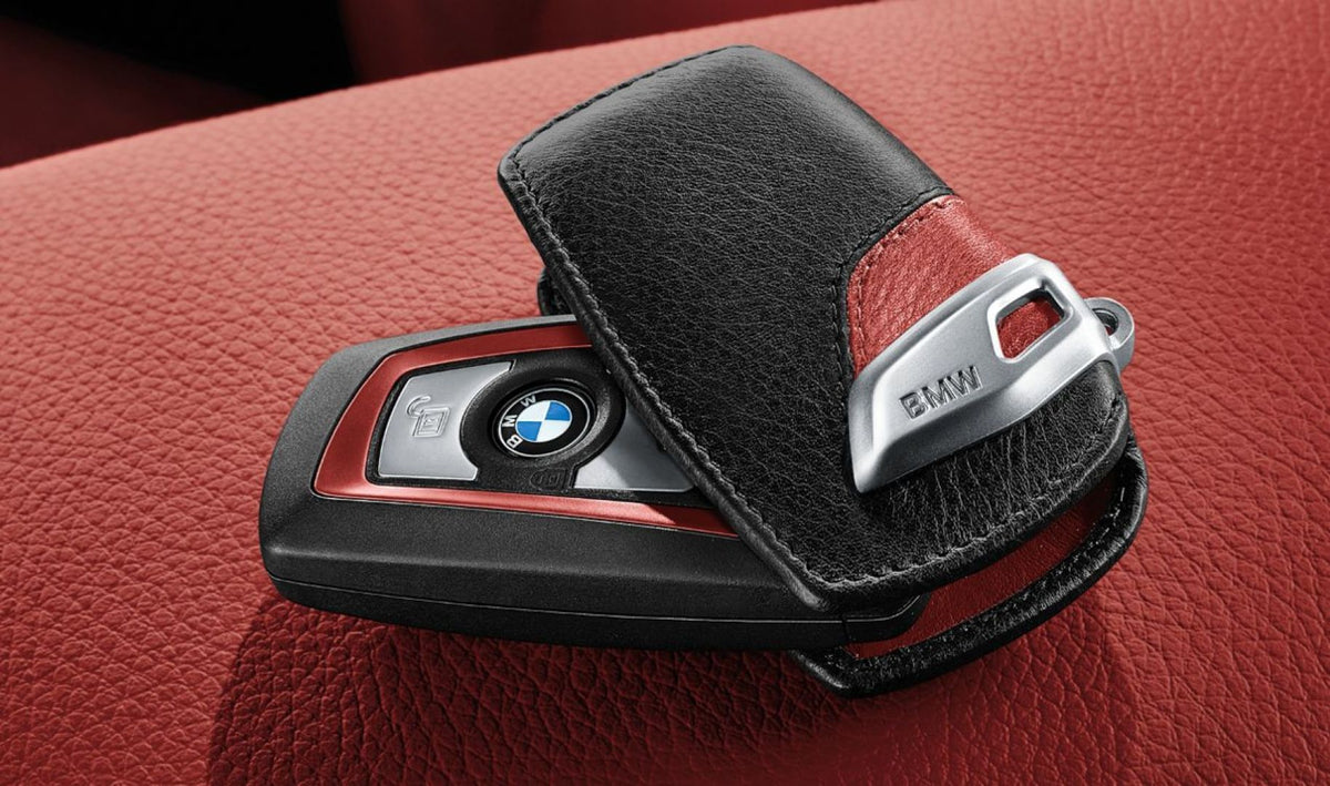 BMW Sleuteletui (F-reeks) – Leder Zwart/Rood/Blauw