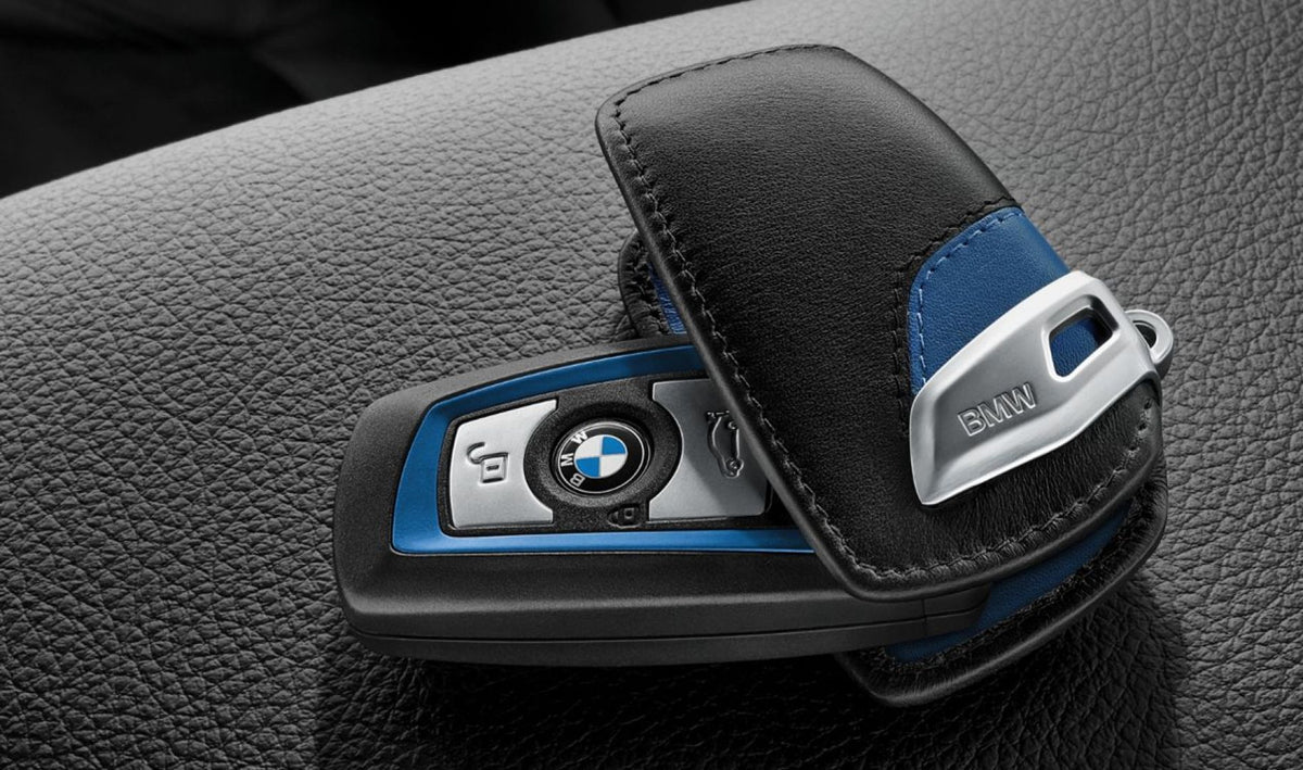 BMW Sleuteletui (F-reeks) – Leder Zwart/Rood/Blauw