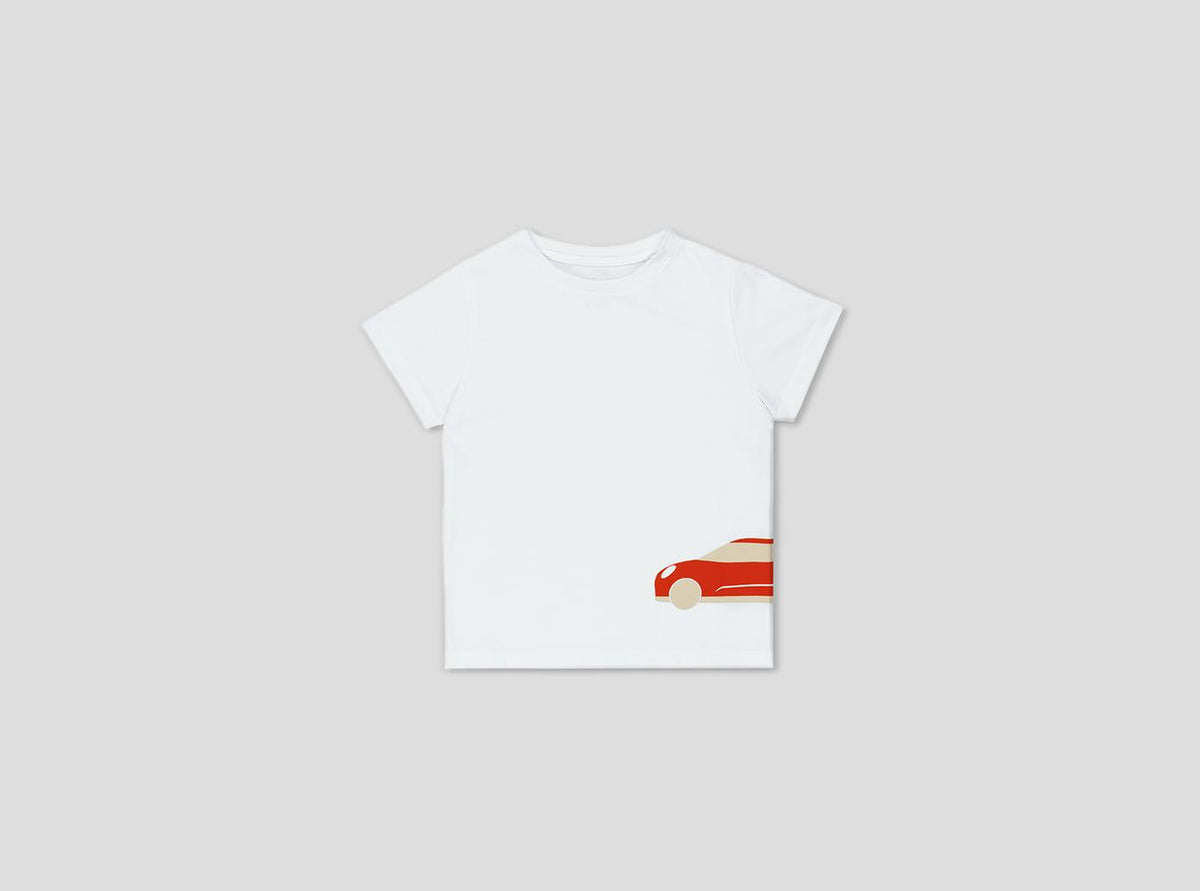 MINI Car Silhouette T-Shirt Kids - White / Rebel Red